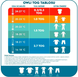 Owli Uyku Tulumu 2.7 TOG Charm | Kışlık Bebek Uyku Tulumu