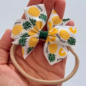Ananas Desenli Fiyonk Bebek Saç Bandı