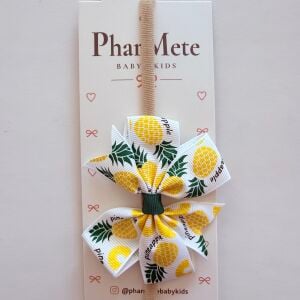 Ananas Desenli Fiyonk Bebek Saç Bandı