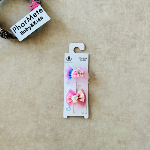 Açık&Koyu Pembe Çift Tül Fiyonk  Pens Toka