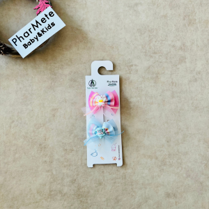 Pembe&Mavi Çift Tül Fiyonk Pens Toka