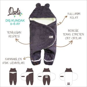 Owli Dış Kundak Mor 0-6 Ay | Bebek Kundak