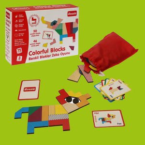 Rossie Renkli Ahşap Bloklar Zeka Oyunu