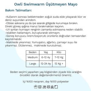Owli Swimwarm Üşütmeyen Bebek Mayosu Kırmızı-Siyah - UV Korumalı 12-24 ay