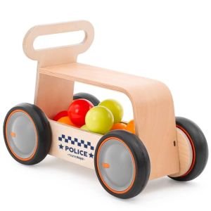 Mamatoyz DriveMe Wood Polis Figürli Ahşap Yürüteç & Oyuncak Deposu