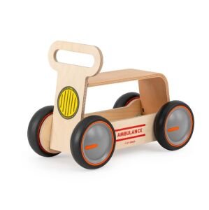Mamatoyz DriveMe Wood Ambulans Figürli Ahşap Yürüteç & Oyuncak Deposu