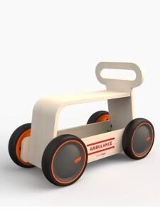 Mamatoyz DriveMe Wood Ambulans Figürli Ahşap Yürüteç & Oyuncak Deposu