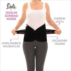 Owli Doğum Sonrası Korse Siyah