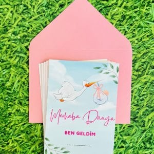 Bebek Anı Kartları Türkçe&İngilizce Kız Bebek